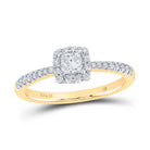 14K Yellow Gold Princess Diamond Engagement Single Halo 1/2 Cttw - Splendid Jewellery