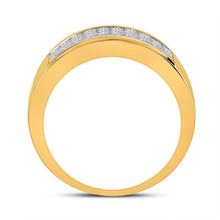 Load image into Gallery viewer, 14K Yellow Gold Princess Diamond Invisible Fashion Mens Band 2 5/8 Cttw - Splendid Jewellery