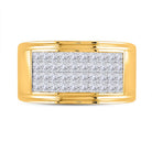14K Yellow Gold Princess Diamond Invisible Fashion Mens Band 2 5/8 Cttw - Splendid Jewellery