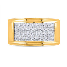 Load image into Gallery viewer, 14K Yellow Gold Princess Diamond Invisible Fashion Mens Band 2 5/8 Cttw - Splendid Jewellery