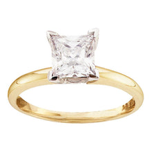 Load image into Gallery viewer, 14K Yellow Gold Princess Diamond Solitaire Bridal Wedding Engagement Ring 1 Cttw - Splendid Jewellery