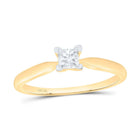 14K Yellow Gold Princess Diamond Solitaire Bridal Wedding Engagement Ring 1/4 Cttw - Splendid Jewellery