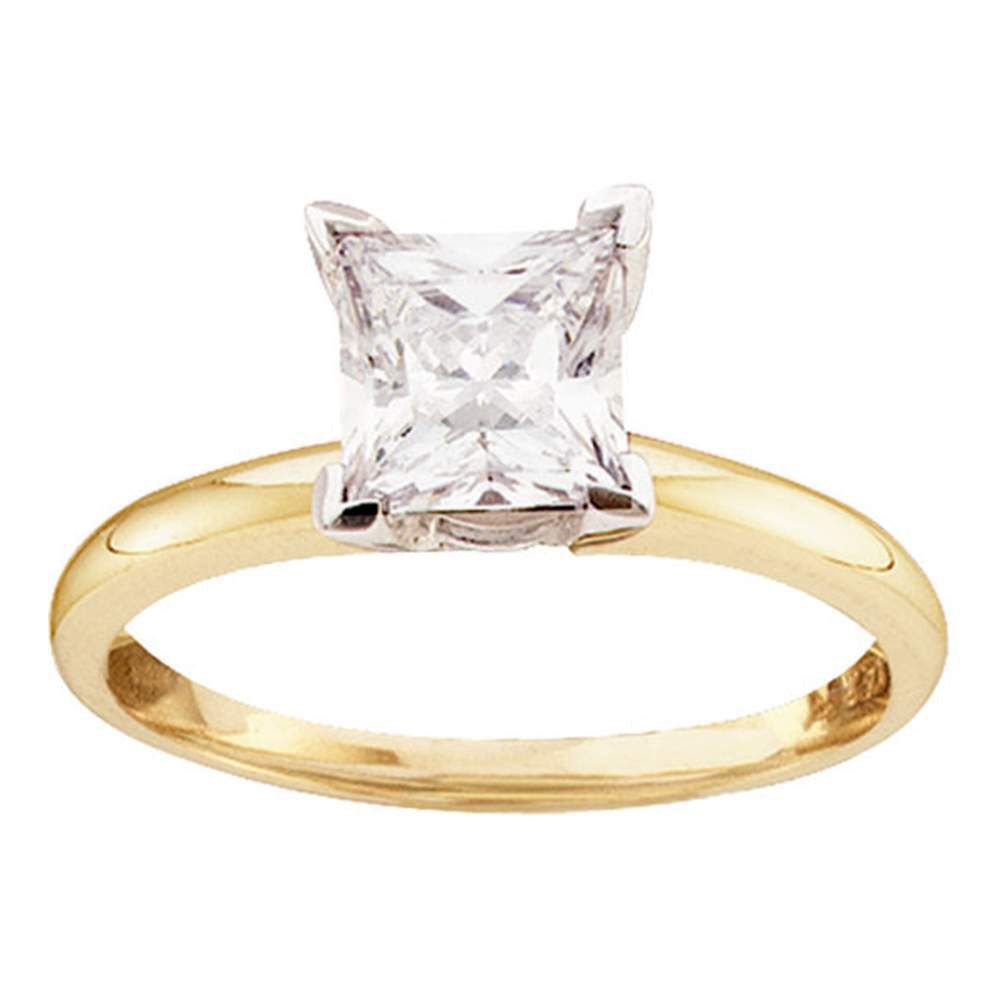 14K Yellow Gold Princess Diamond Solitaire Bridal Wedding Engagement Ring 7/8 Cttw - Splendid Jewellery