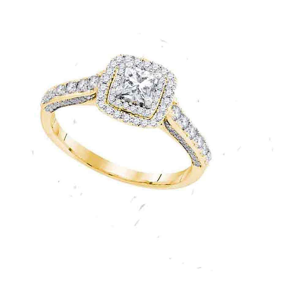 14K Yellow Gold Princess Diamond Solitaire Bridal Wedding Engagement Ring (Certified) 1 Cttw - Splendid Jewellery