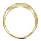 14K Yellow Gold Round Diamond 14K Two Tone Men's Wedding Channel Set Band Ring 1/4 Cttw - Splendid Jewellery