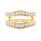 14K Yellow Gold Round Diamond 14K Two Tone Women's Wrap Ring Guard Enhancer 1.00 Cttw - Splendid Jewellery