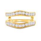 14K Yellow Gold Round Diamond 14K Two Tone Women's Wrap Ring Guard Enhancer 1.00 Cttw - Splendid Jewellery