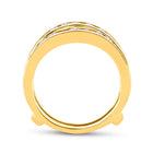 14K Yellow Gold Round Diamond 14K Two Tone Women's Wrap Ring Guard Enhancer 1.00 Cttw - Splendid Jewellery
