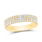 14K Yellow Gold Round Diamond Am Machine Set Band 1/2 Cttw - Splendid Jewellery