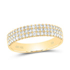 14K Yellow Gold Round Diamond Am Machine Set Band 1/2 Cttw - Splendid Jewellery