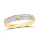 14K Yellow Gold Round Diamond Am Machine Set Band 1/2 Cttw - Splendid Jewellery