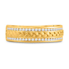 14K Yellow Gold Round Diamond Am Turkish Men's Machine Set Band 1/3 Cttw - Splendid Jewellery