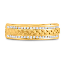 Load image into Gallery viewer, 14K Yellow Gold Round Diamond Am Turkish Men's Machine Set Band 1/3 Cttw - Splendid Jewellery