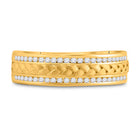 14K Yellow Gold Round Diamond Am Turkish Men's Machine Set Band 1/3 Cttw - Splendid Jewellery