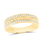 14K Yellow Gold Round Diamond Am Turkish Men's Machine Set Band 1/3 Cttw - Splendid Jewellery