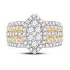 14K Yellow Gold Round Diamond Designer Ring 1 3/4 Cttw - Splendid Jewellery