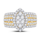 14K Yellow Gold Round Diamond Designer Ring 1 3/4 Cttw - Splendid Jewellery