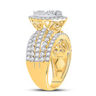 14K Yellow Gold Round Diamond Designer Ring 1 3/4 Cttw - Splendid Jewellery