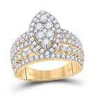 14K Yellow Gold Round Diamond Designer Ring 1 3/4 Cttw - Splendid Jewellery