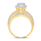 14K Yellow Gold Round Diamond Designer Ring 1 3/4 Cttw - Splendid Jewellery
