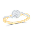 14K Yellow Gold Round Diamond Designer Ring 1/5 Cttw - Splendid Jewellery