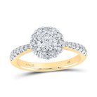 14K Yellow Gold Round Diamond Engagement Single Halo 7/8 Cttw - Splendid Jewellery