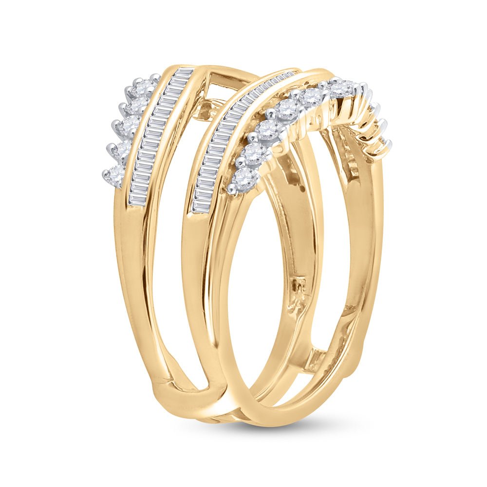 14K Yellow Gold Round Diamond Enhancer 3/4 Cttw - Splendid Jewellery