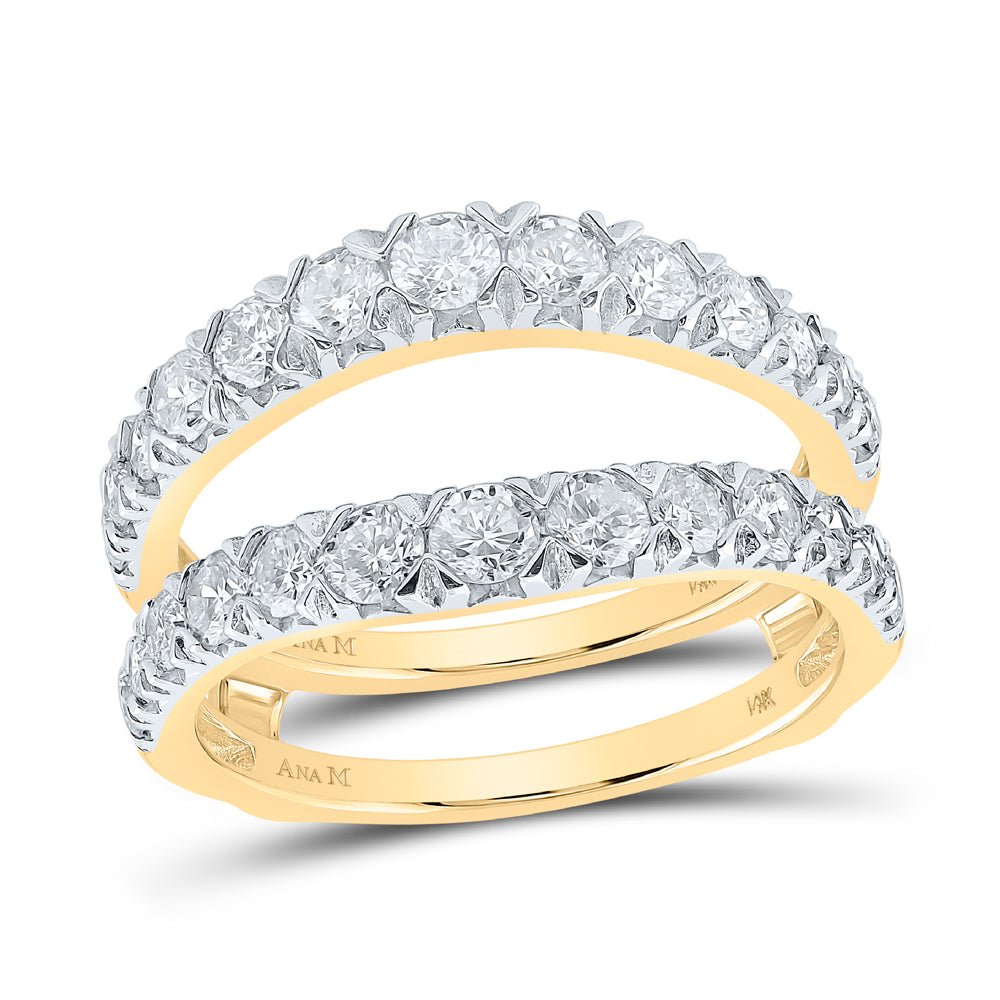 14K Yellow Gold Round Diamond Enhancer Ring 1 1/2 Cttw - Splendid Jewellery