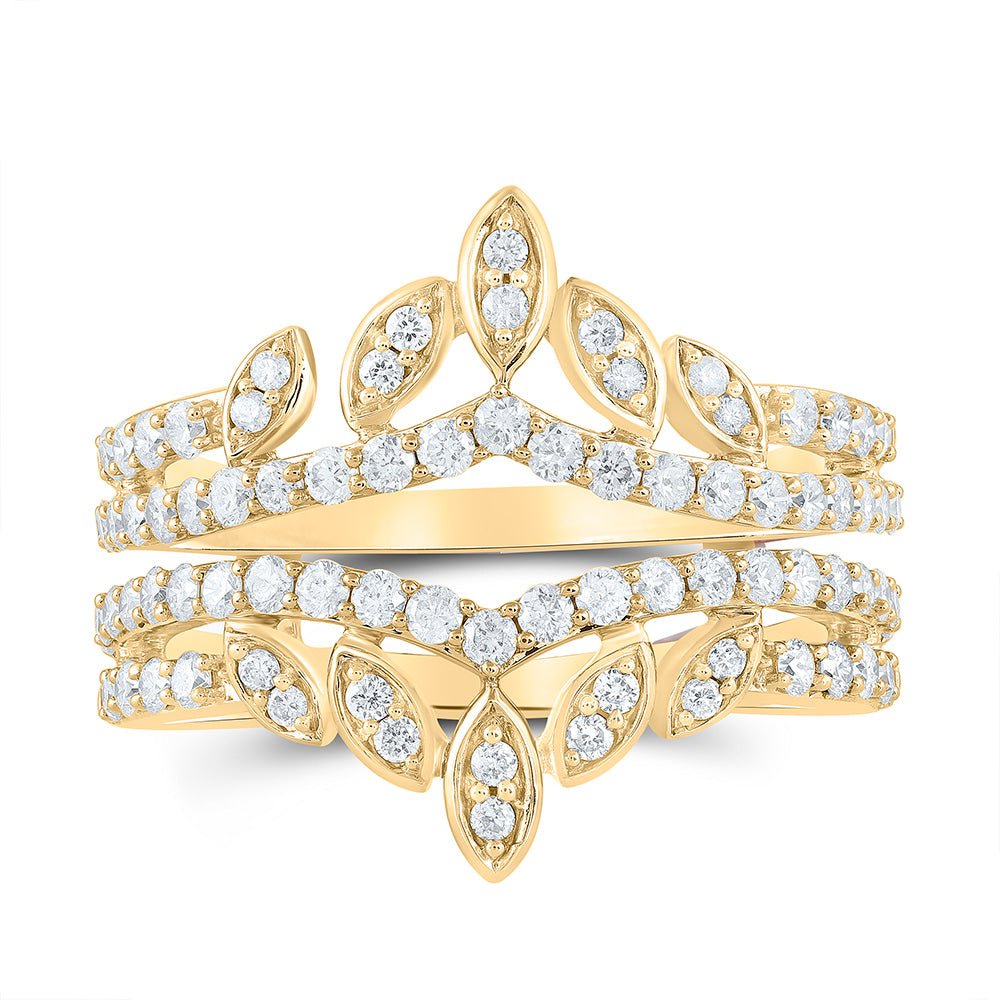 14K Yellow Gold Round Diamond Enhancer Ring 1 Cttw - Splendid Jewellery