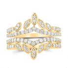 14K Yellow Gold Round Diamond Enhancer Ring 1 Cttw - Splendid Jewellery