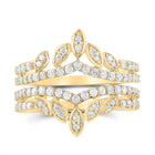 14K Yellow Gold Round Diamond Enhancer Ring 1 Cttw - Splendid Jewellery