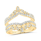 14K Yellow Gold Round Diamond Enhancer Ring 1 Cttw - Splendid Jewellery