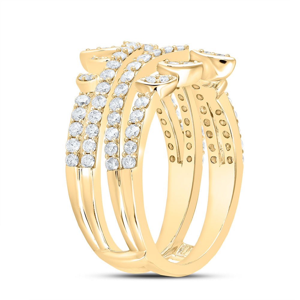 14K Yellow Gold Round Diamond Enhancer Ring 1 Cttw - Splendid Jewellery