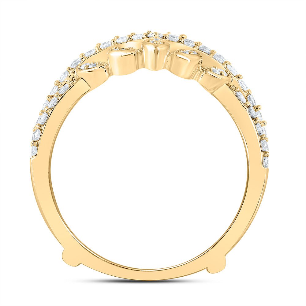 14K Yellow Gold Round Diamond Enhancer Ring 1 Cttw - Splendid Jewellery