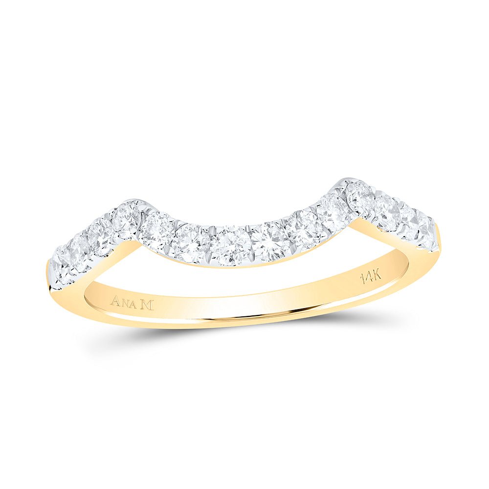 14K Yellow Gold Round Diamond Enhancer Ring 1/2 Cttw - Splendid Jewellery