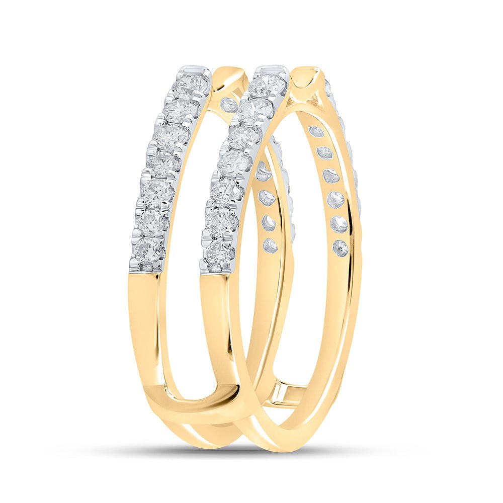 14K Yellow Gold Round Diamond Enhancer Ring 5/8 Cttw - Splendid Jewellery