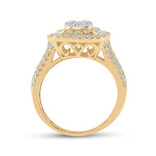 Load image into Gallery viewer, 14K Yellow Gold Round Diamond Fashion Cushion Ring 1 1/2 Cttw - Splendid Jewellery