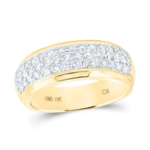Load image into Gallery viewer, 14K Yellow Gold Round Diamond Fashion High Mens Band 1 1/2 Cttw - Splendid Jewellery
