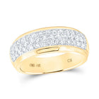 14K Yellow Gold Round Diamond Fashion High Mens Band 1 1/2 Cttw - Splendid Jewellery