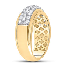 Load image into Gallery viewer, 14K Yellow Gold Round Diamond Fashion High Mens Band 1 1/2 Cttw - Splendid Jewellery