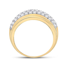 Load image into Gallery viewer, 14K Yellow Gold Round Diamond Fashion High Mens Band 1 1/2 Cttw - Splendid Jewellery