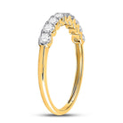 14K Yellow Gold Round Diamond Fashion High Women's Wedding Band 1/2 Cttw - Splendid Jewellery