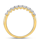 14K Yellow Gold Round Diamond Fashion High Women's Wedding Band 1/2 Cttw - Splendid Jewellery