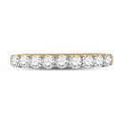 14K Yellow Gold Round Diamond Fashion High Women's Wedding Band 1/2 Cttw - Splendid Jewellery