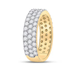 14K Yellow Gold Round Diamond Fashion Mens Band 2 7/8 Cttw - Splendid Jewellery