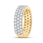 14K Yellow Gold Round Diamond Fashion Mens Band 2 7/8 Cttw - Splendid Jewellery