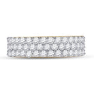 14K Yellow Gold Round Diamond Fashion Mens Band 2 7/8 Cttw - Splendid Jewellery