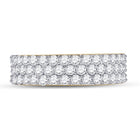 14K Yellow Gold Round Diamond Fashion Mens Band 2 7/8 Cttw - Splendid Jewellery