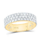 14K Yellow Gold Round Diamond Fashion Mens Band 2 7/8 Cttw - Splendid Jewellery