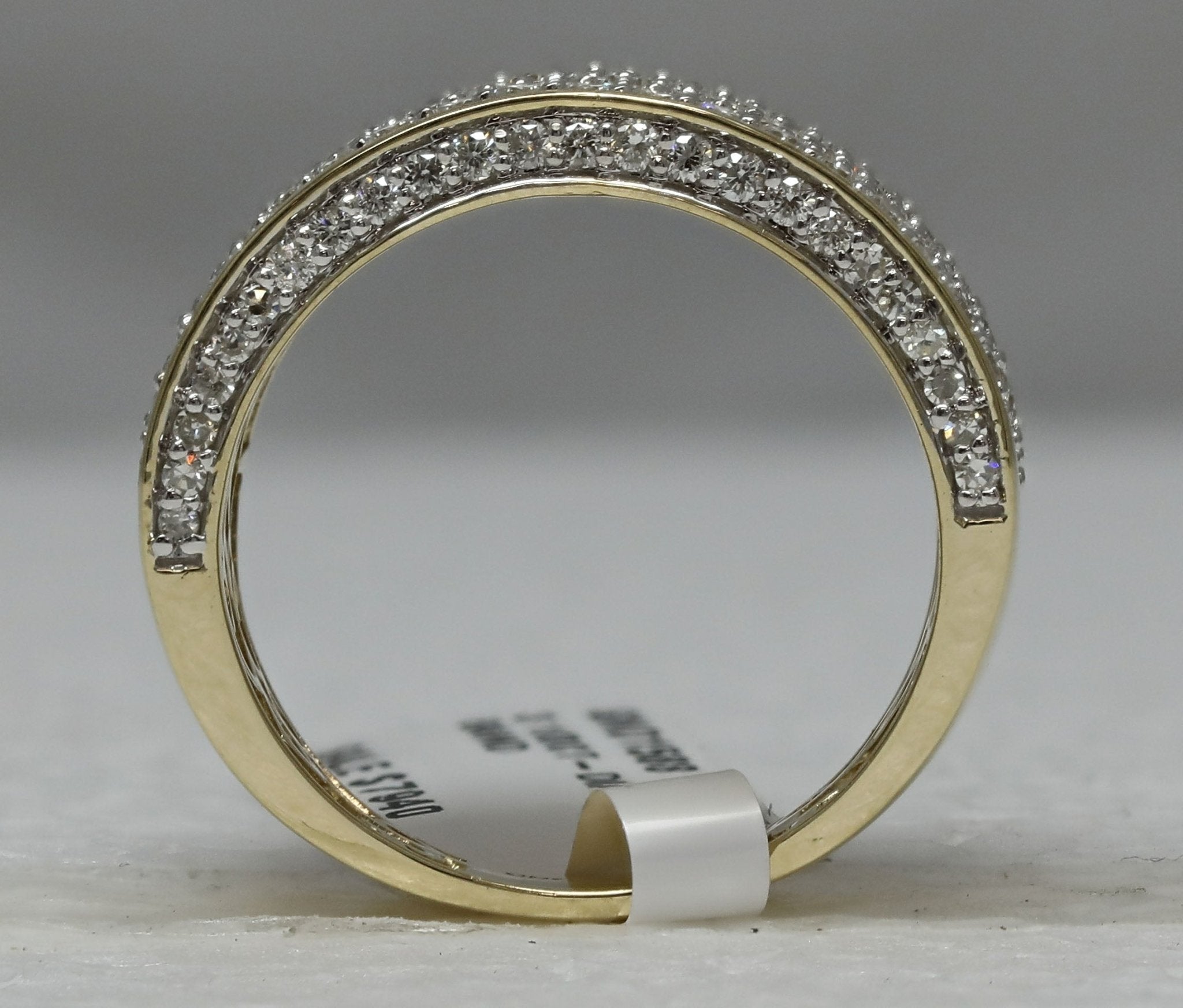 14K Yellow Gold Round Diamond Fashion Mens Band 3 1/5 Cttw - Splendid Jewellery